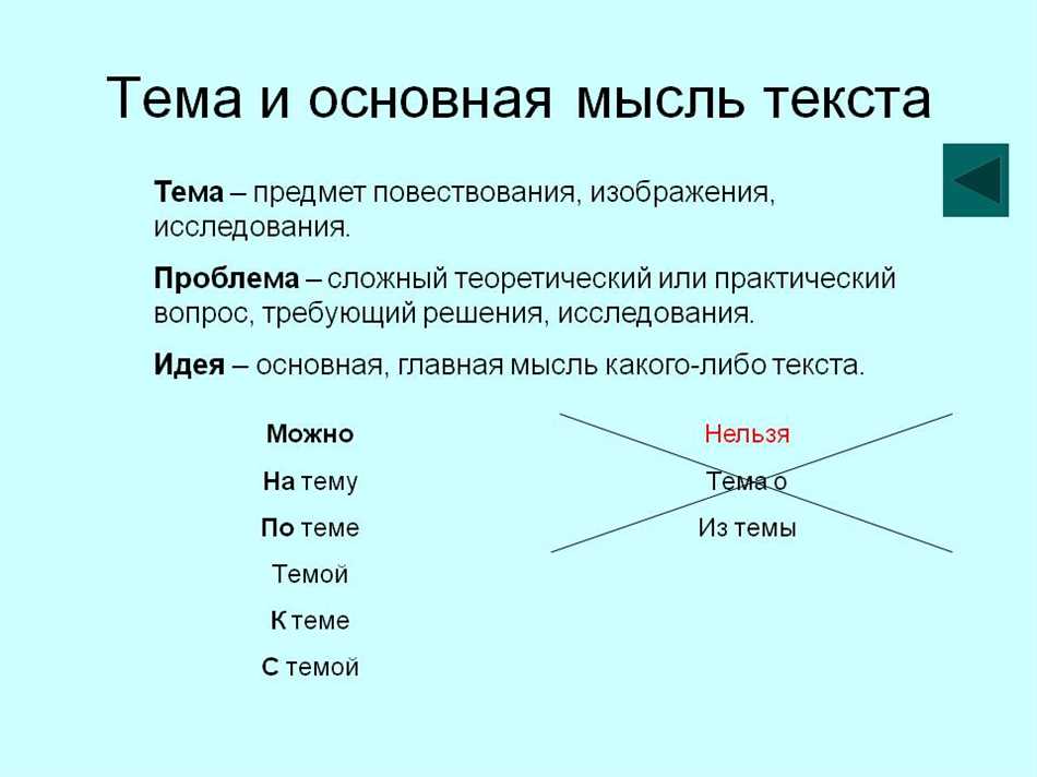 Как найти тему и идею текста