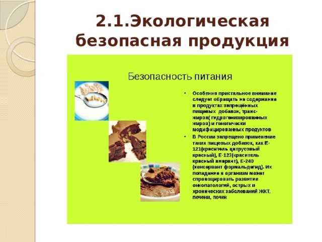 Влияние пищевых добавок на экологическую безопасность продуктов