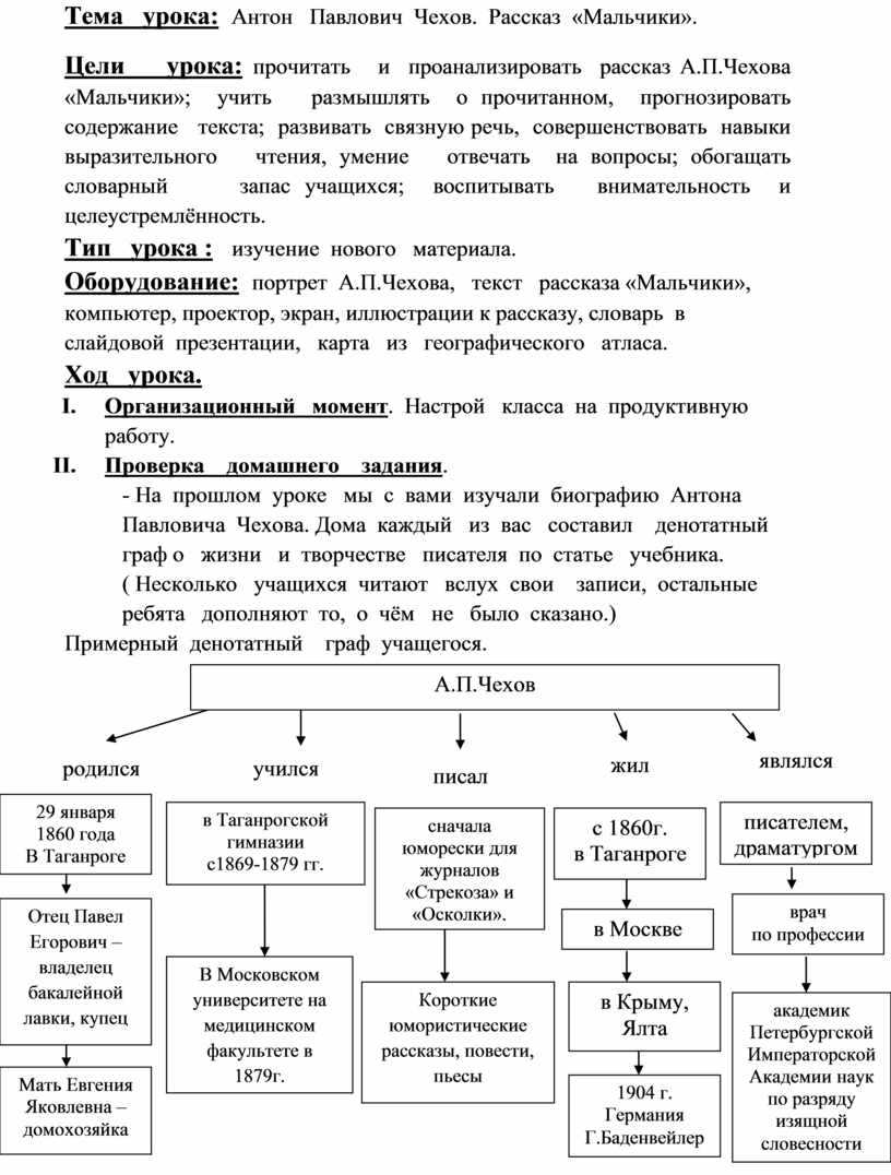 Почему чехов назвал свой рассказ мальчики